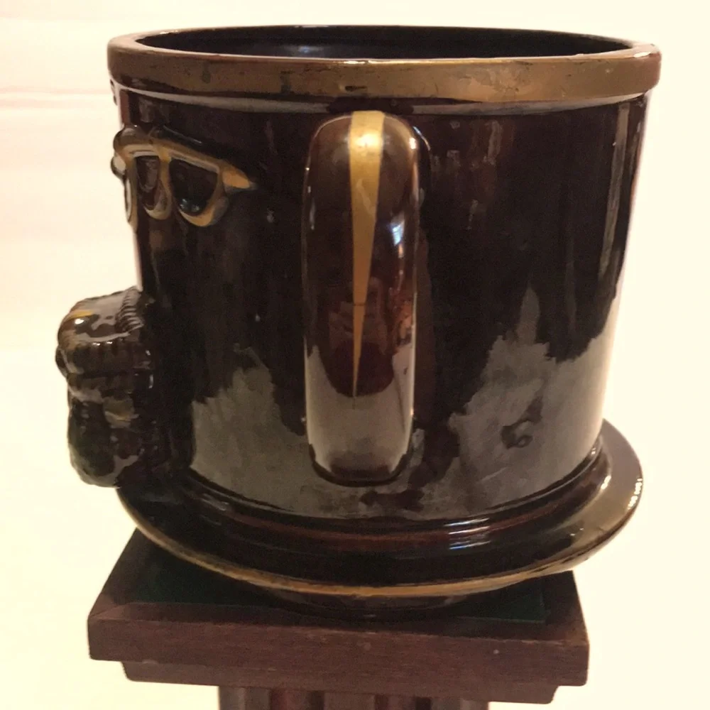 Vintage EO Brody ceramic fishing theme mug planter